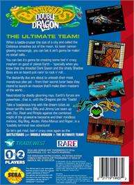 Box back cover for Battletoads And Double Dragon on the Sega Genesis.