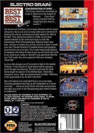 Box back cover for Best of the Best Championship Karate on the Sega Genesis.