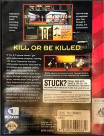 Box back cover for Beyond Zero Tolerance on the Sega Genesis.