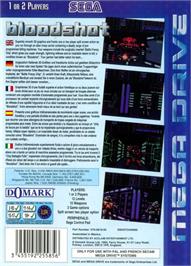 Box back cover for Bloodshot on the Sega Genesis.