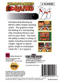 Box back cover for Boogie Woogie Bowling on the Sega Genesis.
