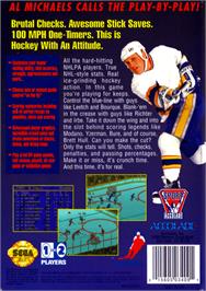 Box back cover for Brett Hull Hockey '95 on the Sega Genesis.