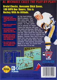Box back cover for Brett Hull Hockey '95 on the Sega Genesis.