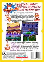 Box back cover for Bubsy in: Claws Encounters of the Furred Kind on the Sega Genesis.