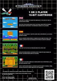 Box back cover for Bug Hunt on the Sega Genesis.