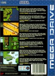 Box back cover for Cannon Fodder on the Sega Genesis.