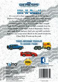 Box back cover for Chase H.Q. 2 on the Sega Genesis.