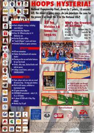 Box back cover for Coach K College Basketball on the Sega Genesis.