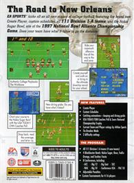 Box back cover for College Football Usa 97 on the Sega Genesis.