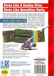 Box back cover for Combat Cars on the Sega Genesis.
