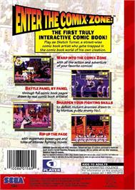 Box back cover for Comix Zone on the Sega Genesis.