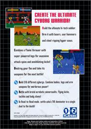 Box back cover for Cyborg Justice on the Sega Genesis.