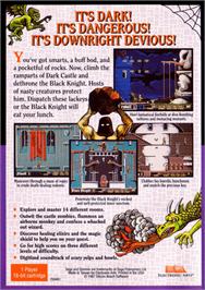 Box back cover for Dark Castle on the Sega Genesis.