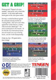 Box back cover for Davis Cup World Tour on the Sega Genesis.
