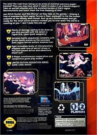Box back cover for Doom Troopers on the Sega Genesis.