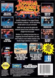 Box back cover for Double Dragon 3 - The Rosetta Stone on the Sega Genesis.