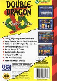 Box back cover for Double Dragon V: The Shadow Falls on the Sega Genesis.