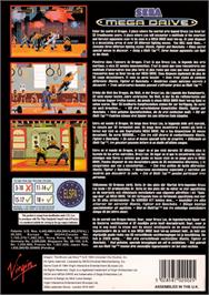 Box back cover for Dragon: The Bruce Lee Story on the Sega Genesis.