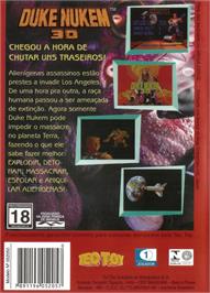 Box back cover for Duke Nukem 3D on the Sega Genesis.