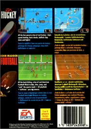 Box back cover for EA Sports Double Header on the Sega Genesis.