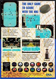 Box back cover for Ea Hockey on the Sega Genesis.