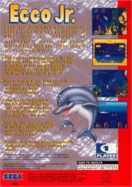 Box back cover for Ecco Jr. on the Sega Genesis.