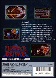 Box back cover for Eliminate Down on the Sega Genesis.