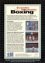 Box back cover for Evander Holyfield Boxing on the Sega Genesis.