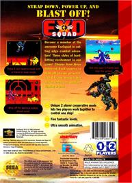 Box back cover for Exo Squad on the Sega Genesis.