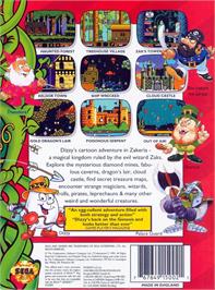 Box back cover for Fantastic Dizzy on the Sega Genesis.