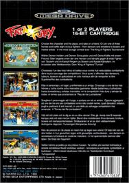 Box back cover for Fatal Fury - King of Fighters / Garou Densetsu - shukumei no tatakai on the Sega Genesis.