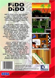 Box back cover for Fido Dido on the Sega Genesis.