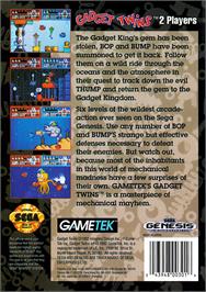 Box back cover for Gadget Twins, The on the Sega Genesis.