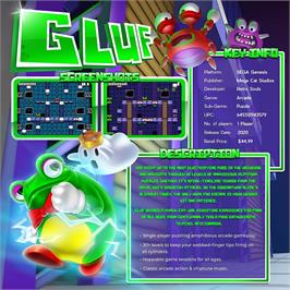 Box back cover for Gluf on the Sega Genesis.