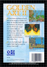 Box back cover for Golden Axe II on the Sega Genesis.