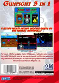 Box back cover for Gunfight 3 In 1 on the Sega Genesis.