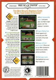 Box back cover for HardBall on the Sega Genesis.