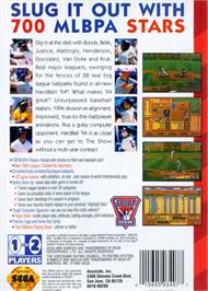 Box back cover for Hardball '94 on the Sega Genesis.