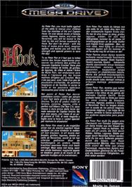 Box back cover for Hook on the Sega Genesis.