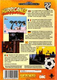 Box back cover for Hurricanes, The on the Sega Genesis.