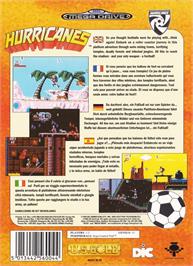 Box back cover for Hurricanes on the Sega Genesis.