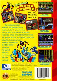 Box back cover for Incredible Crash Dummies, The on the Sega Genesis.