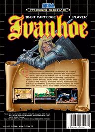 Box back cover for Ivanhoe on the Sega Genesis.