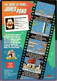 Box back cover for James Pond on the Sega Genesis.