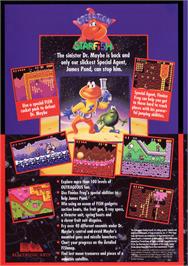 Box back cover for James Pond 3: Operation Starfish on the Sega Genesis.