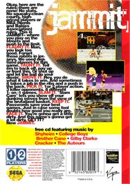 Box back cover for Jammit on the Sega Genesis.