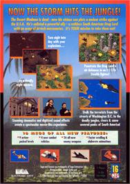 Box back cover for Jungle Strike on the Sega Genesis.