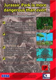 Box back cover for Jurassic Park - Rampage Edition on the Sega Genesis.