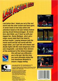 Box back cover for Last Action Hero on the Sega Genesis.