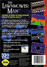 Box back cover for Lawnmower Man, The on the Sega Genesis.